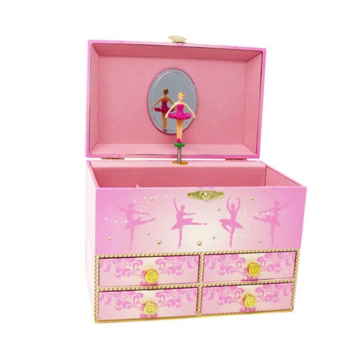 Pink Poppy Romantic Ballet Musical Jewellery Box - Image 3