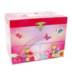 Pink Poppy Unicorn Butterfly Musical Jewellery Box