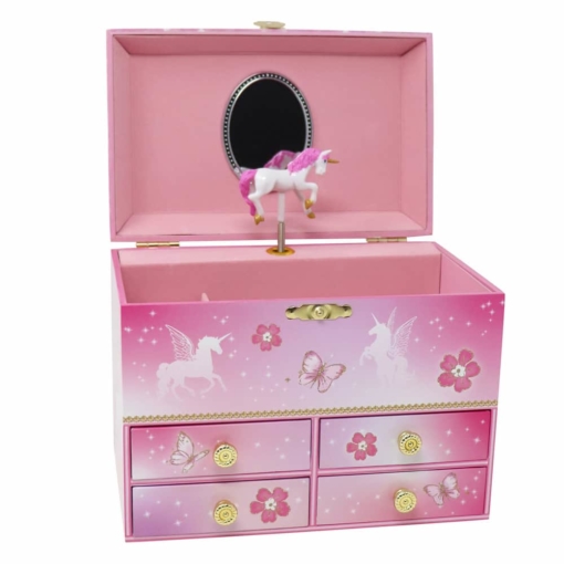 Pink Poppy Unicorn Princess Medium Musical Jewellery Box