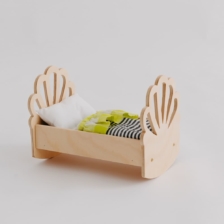 Pretty in Pine Shell Baby Rocking Cradle