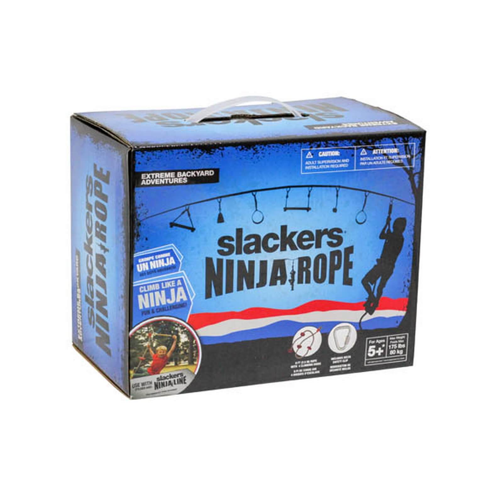 Slackers Ninja Climbing Rope 2.4m with Foot Holds Jadrem Toys