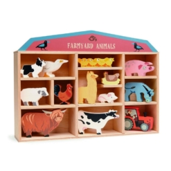 Tender Leaf Farmyard Animals in Wooden Display Unit