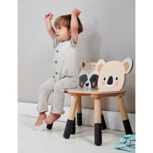 Tender Leaf Forest table with racoon and koala chairs