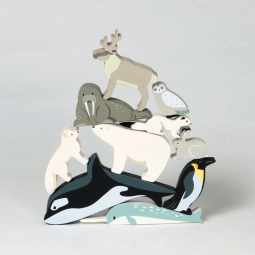Tender Leaf® Polar Animals Set in Wooden Display Unit - Image 2