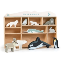 Tender Leaf Polar Animals Set in Wooden Display Unit