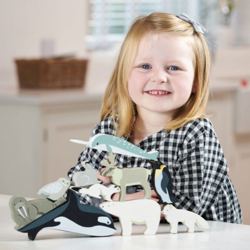 Tender Leaf® Polar Animals Set in Wooden Display Unit - Image 3