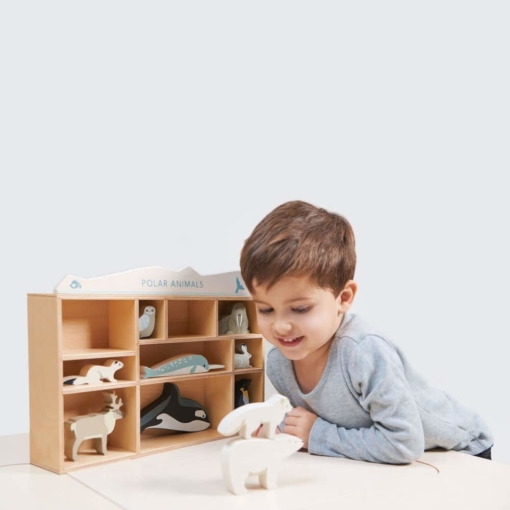 Tender Leaf® Polar Animals Set in Wooden Display Unit - Image 4