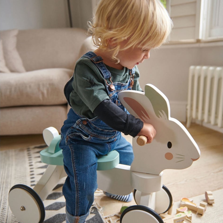 TenderLeaf Running Rabbit Wooden Ride On – Jadrem Toys