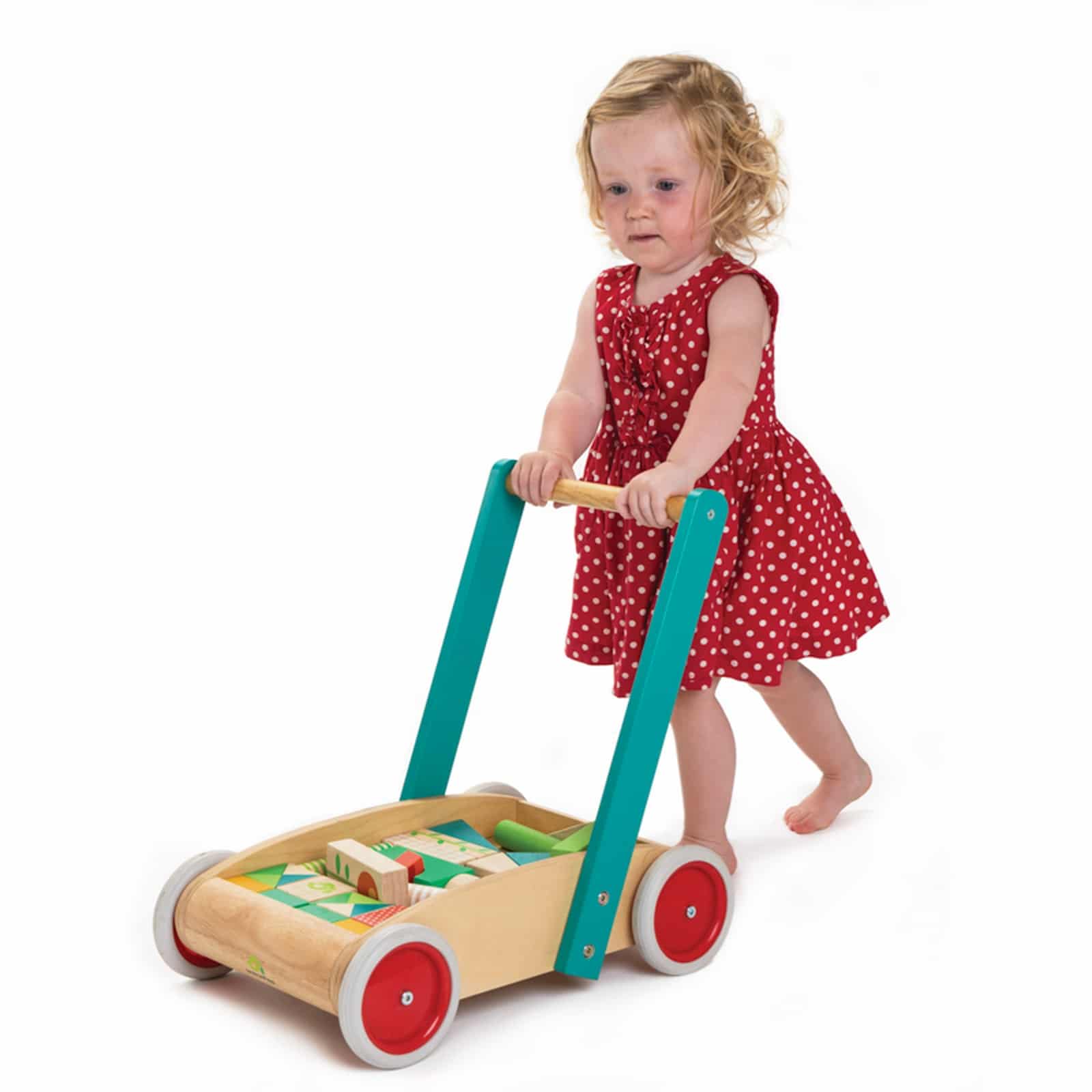 Wooden walker wagon with blocks hotsell