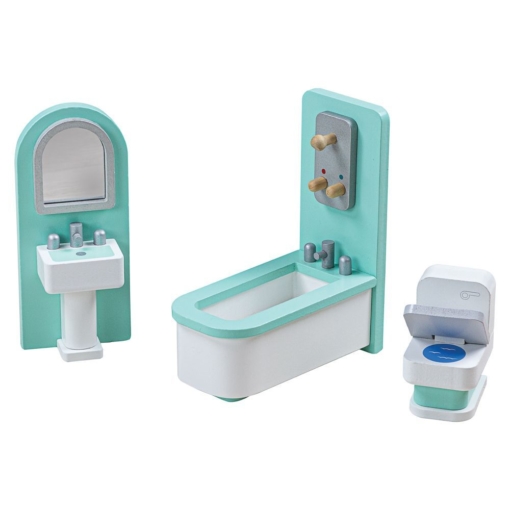 Tidlo Wooden Dolls House Bathroom Furniture