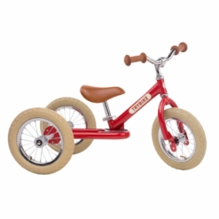 Trybike Steel 2 in 1 Balance Bike Red Vintage