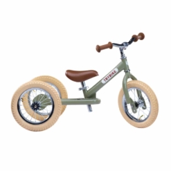 Trybike Steel 2 in 1 Balance Bike Vintage Green