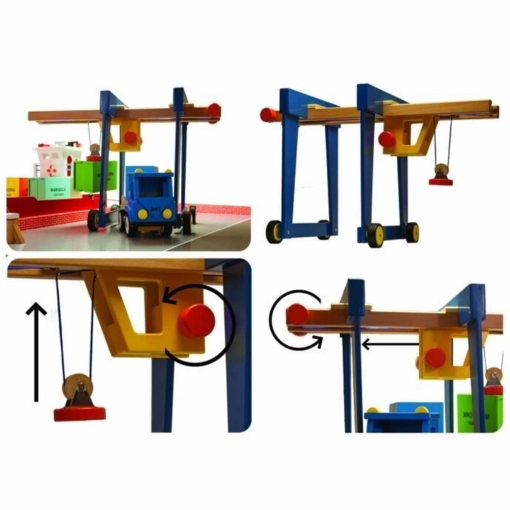 New Classic Toys Wooden Gantry Container Crane - Image 3