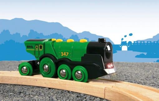 BRIO Battery Operated Big Green Action Locomotive - Image 2