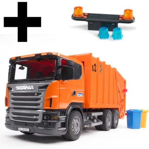 Bruder Scania R Series garbage truck + light and sound module