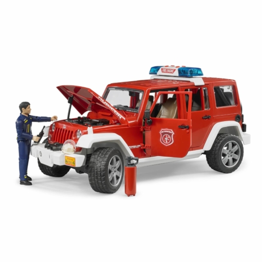 Bruder Jeep Wrangler Rubicon Fire Department Vehicle & Fireman 02528 - Image 4