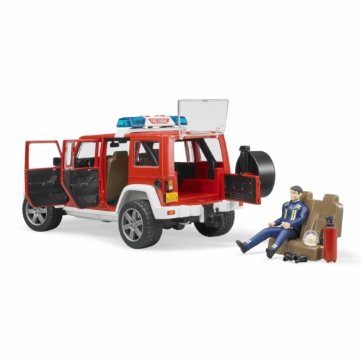 Bruder Jeep Wrangler Rubicon Fire Department Vehicle & Fireman 02528 - Image 3