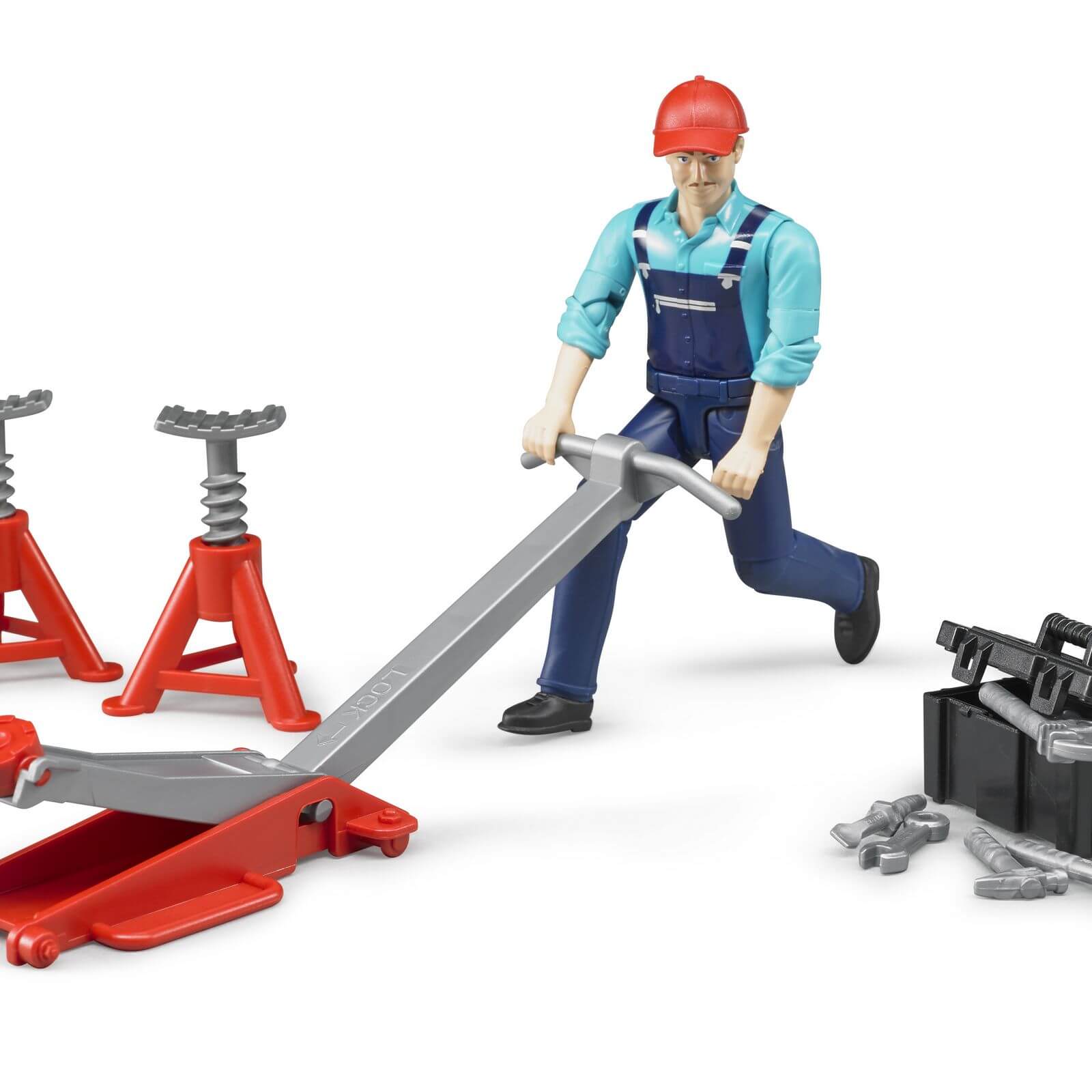 Bruder Bworld Figure Set Mechanic with Garage Equipment - Image 3