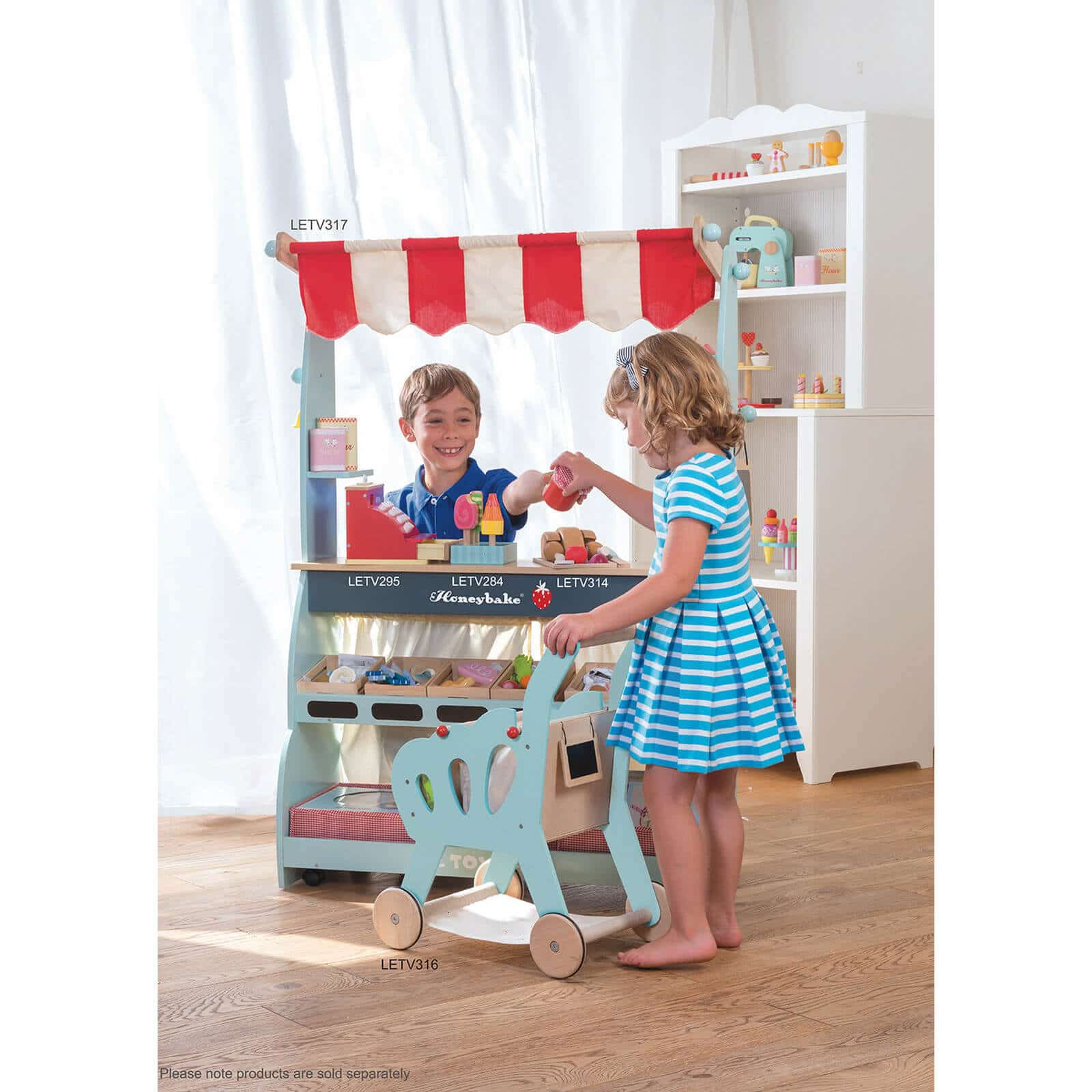 Britains Le Toy Van HONEYBAKE PLAY TEA & TREATS TROLLEY Wooden Toy Pretend Play Food BN 5060023413244 