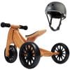 kinderfeets bamboo trike with black helmet