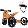 kinderfeets bamboo trike with white helmet