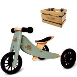 kinderfeets trike sage with crate