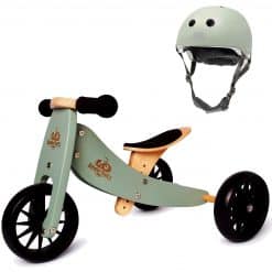 Kinderfeets trike sage and helmet bundle