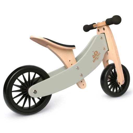 Kinderfeets Tiny Tot PLUS 2 in 1 Trike in Silver Sage With Basket - Image 2