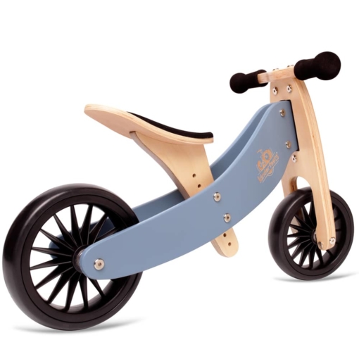 Kinderfeets Tiny Tot PLUS 2 in 1 Trike Slate Blue with Basket - Image 2