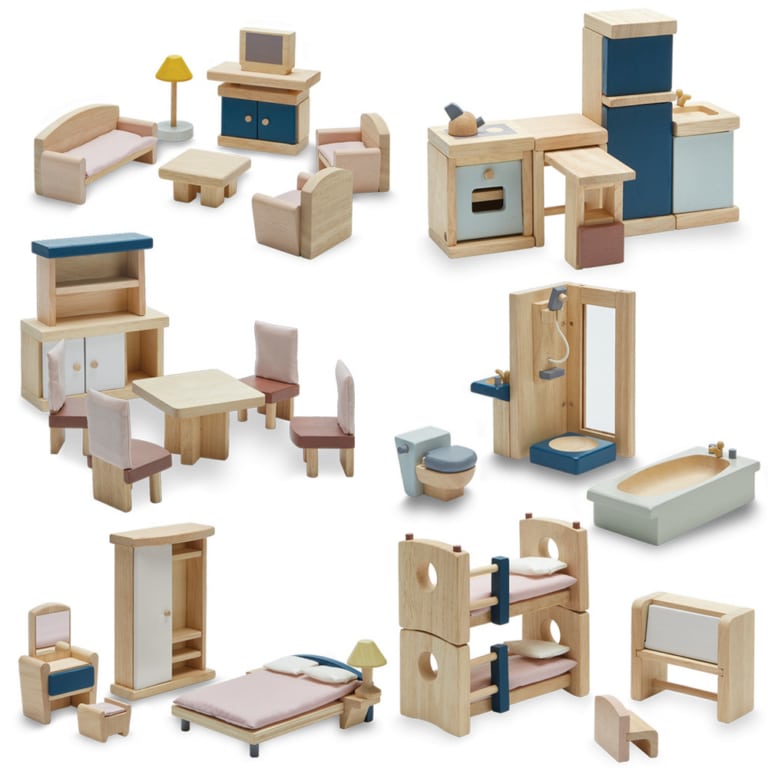 Plan Toys Victorian Dollhouse Orchard Furniture Bundle